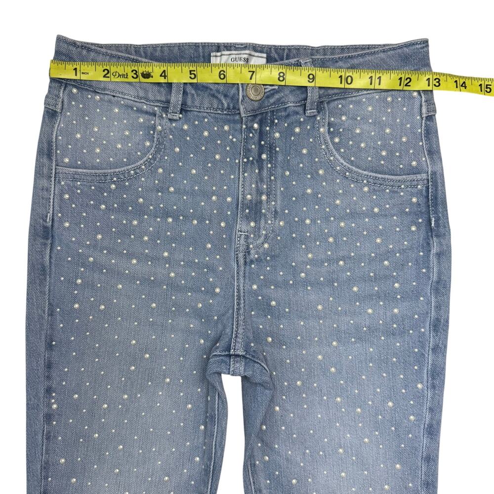 GUESS Big Girls Denim Flare with All-Over Heat Seal Pearls Pants Size 12 - Picture 6 of 8